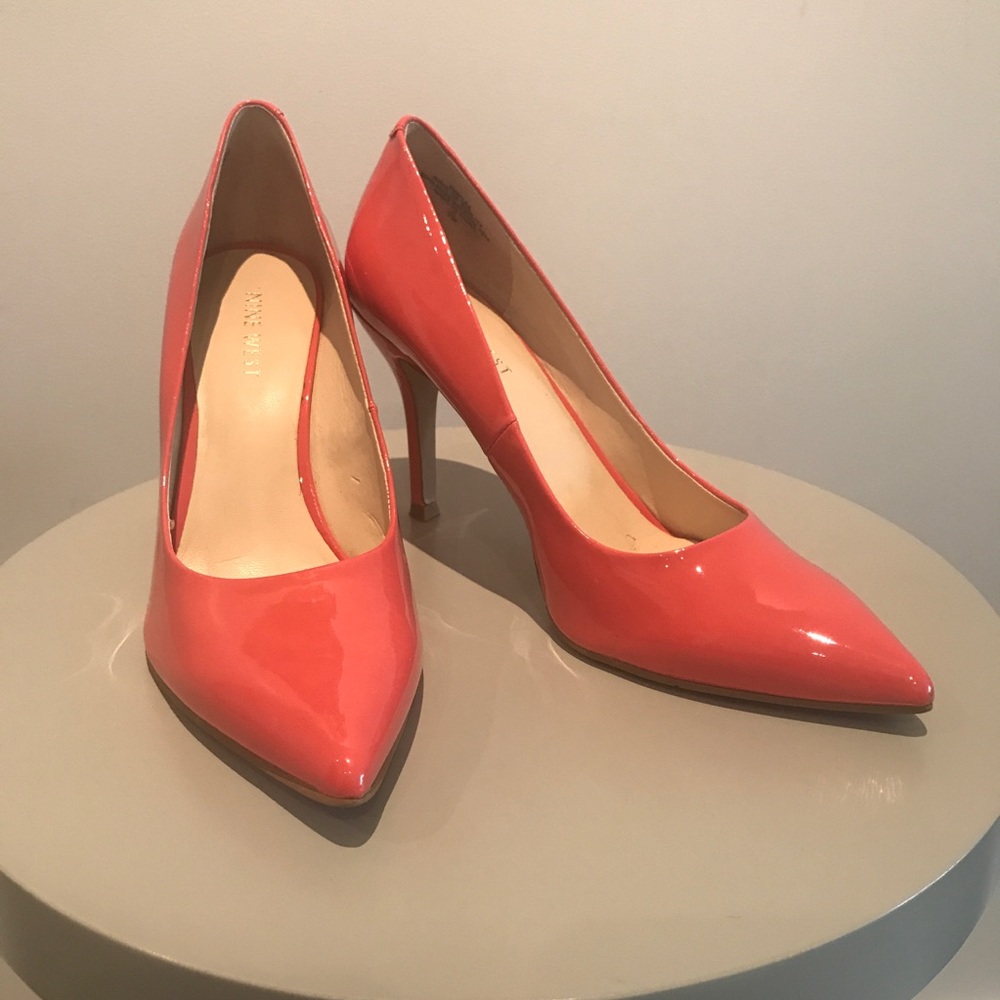 Nine West Patent Leather Coral Pointy Toe Pumps